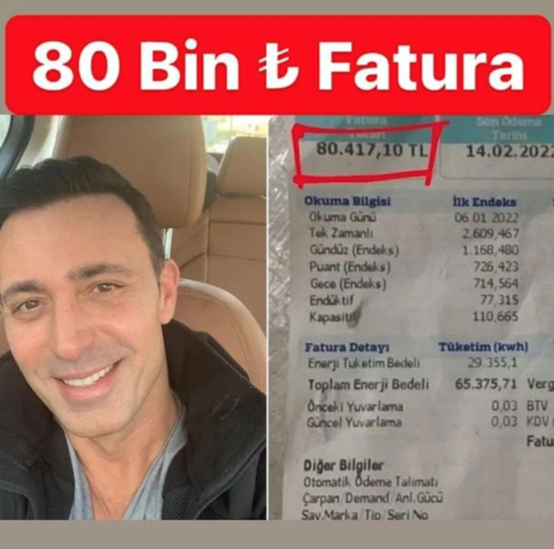 mustafa sandal 80 bin TL elektrik faturasina isyan etti